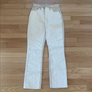 Abercrombie & Fitch Women's Off-White Straight Leg Jeans size 25/0R